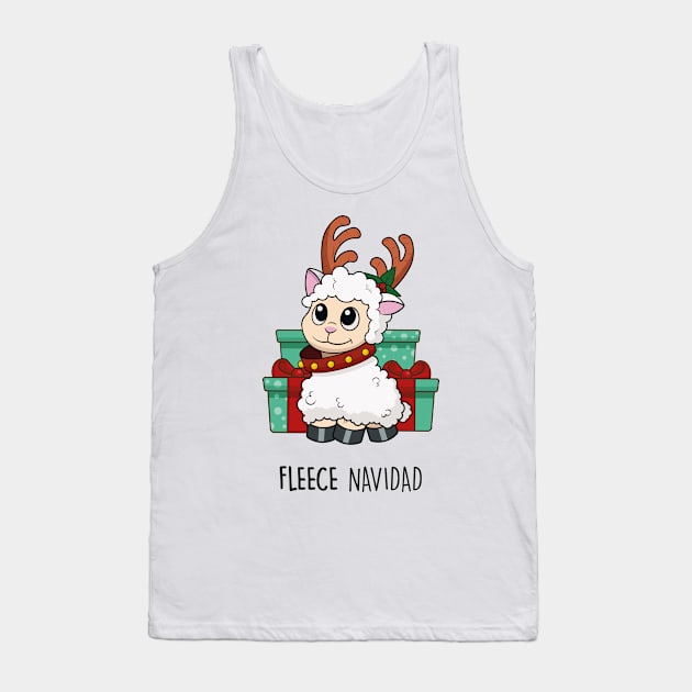 Fleece Navidad | Cute Christmas Pun Tshirt | Sheep Joke Tank Top by Sarah's Simulacrum